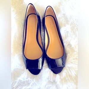 Patent Leather Talbots Peep Toe Flats Size 6M